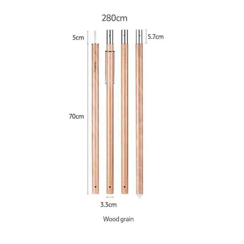 240cm/280cm Aluminum Alloy & Wood Pattern Tent Pole