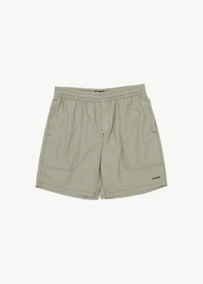 AFENDS Mens Baywatch - Swim Shorts 18 - Olive