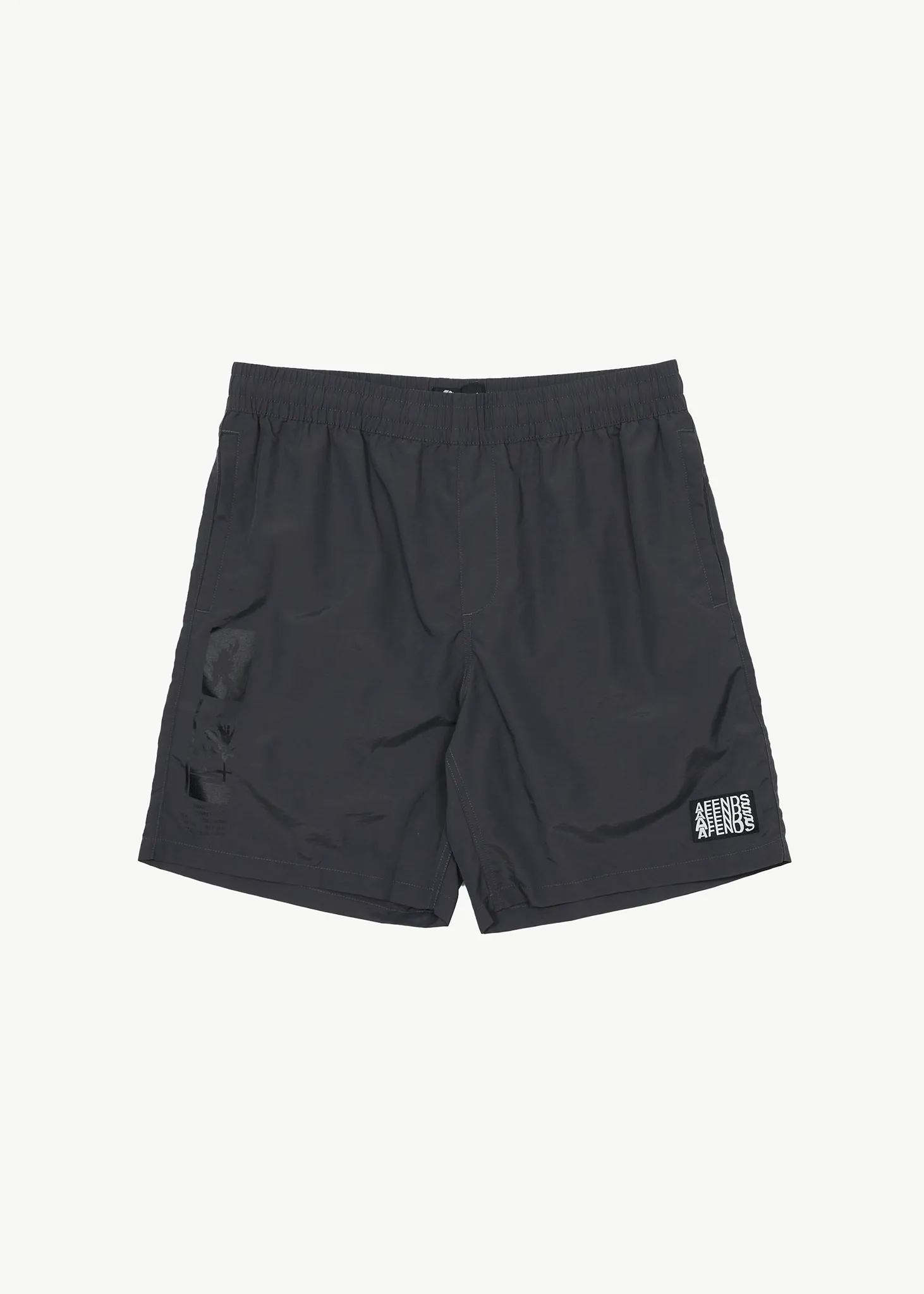 AFENDS Mens Collage - Swim Short 18" - Charcoal