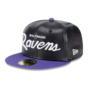 Baltimore Ravens Faux Leather Crown Black 59FIFTY Fitted Cap