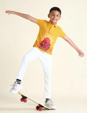 Boys Brand Printed Regular Fit Polo Shirts