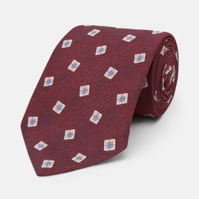 Burgundy Multi Geo Silk Tie