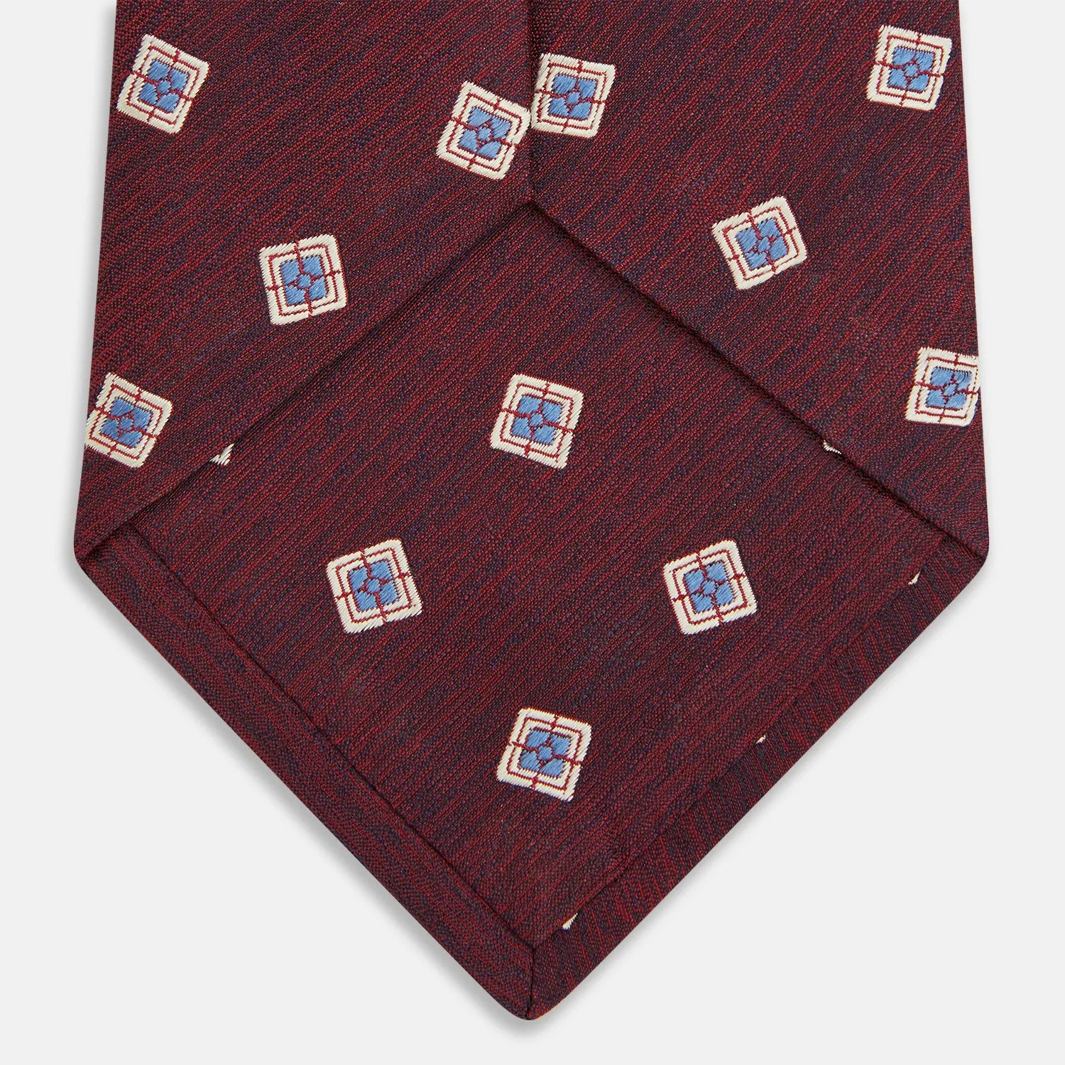 Burgundy Multi Geo Silk Tie