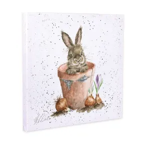 Canvas Art The Flower Pot Bunny 8x8"  Cans-CS186