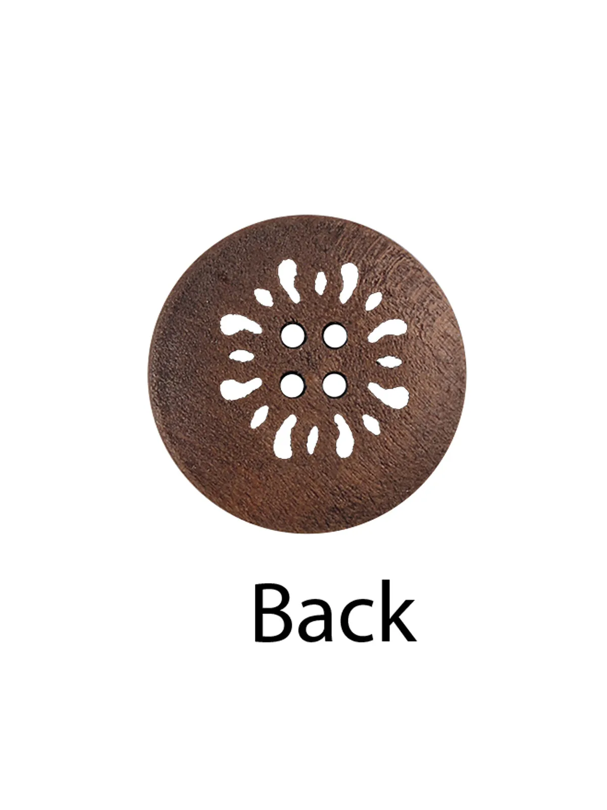 Cutwork Design Round Shape Wooden Brown Coat Buttons