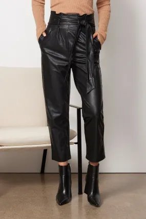 Faux Leather Paperbag Pant