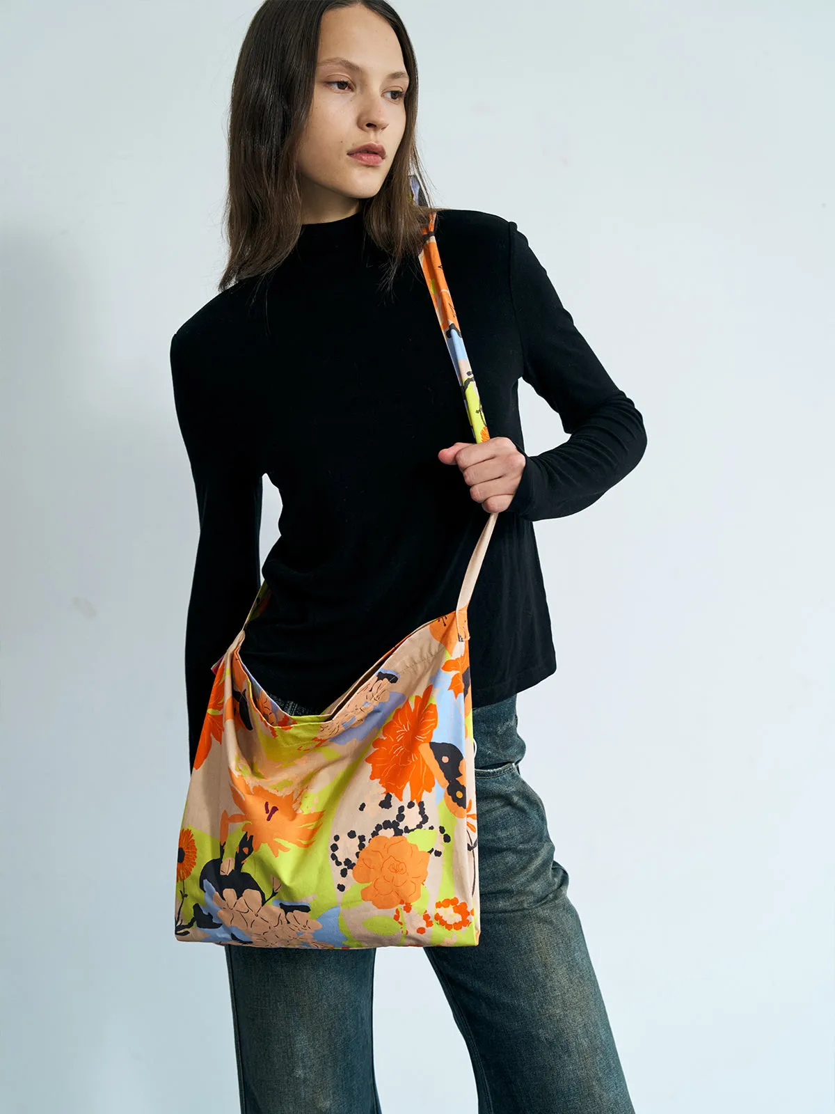 FRIDA x LOST PATTERN "Frida's Garden" Cotton Crossbody Bag