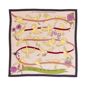 FRIDA x LOST PATTERN "House of Frida" Large Square Silk Scarf - Yellow