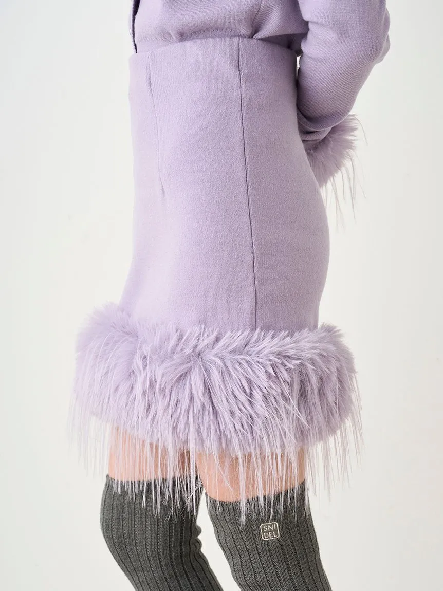 Fur Hem Knit Skirt