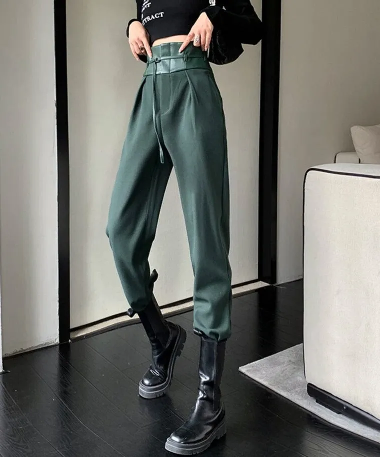 High-Waisted Pants With Waistbelt