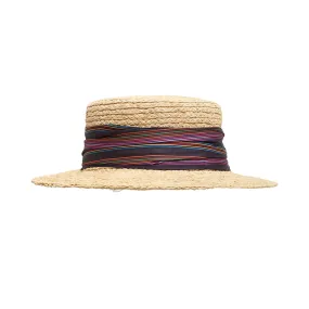 "Frida's Garden" Straw Hat with Ribbon Band - Purple