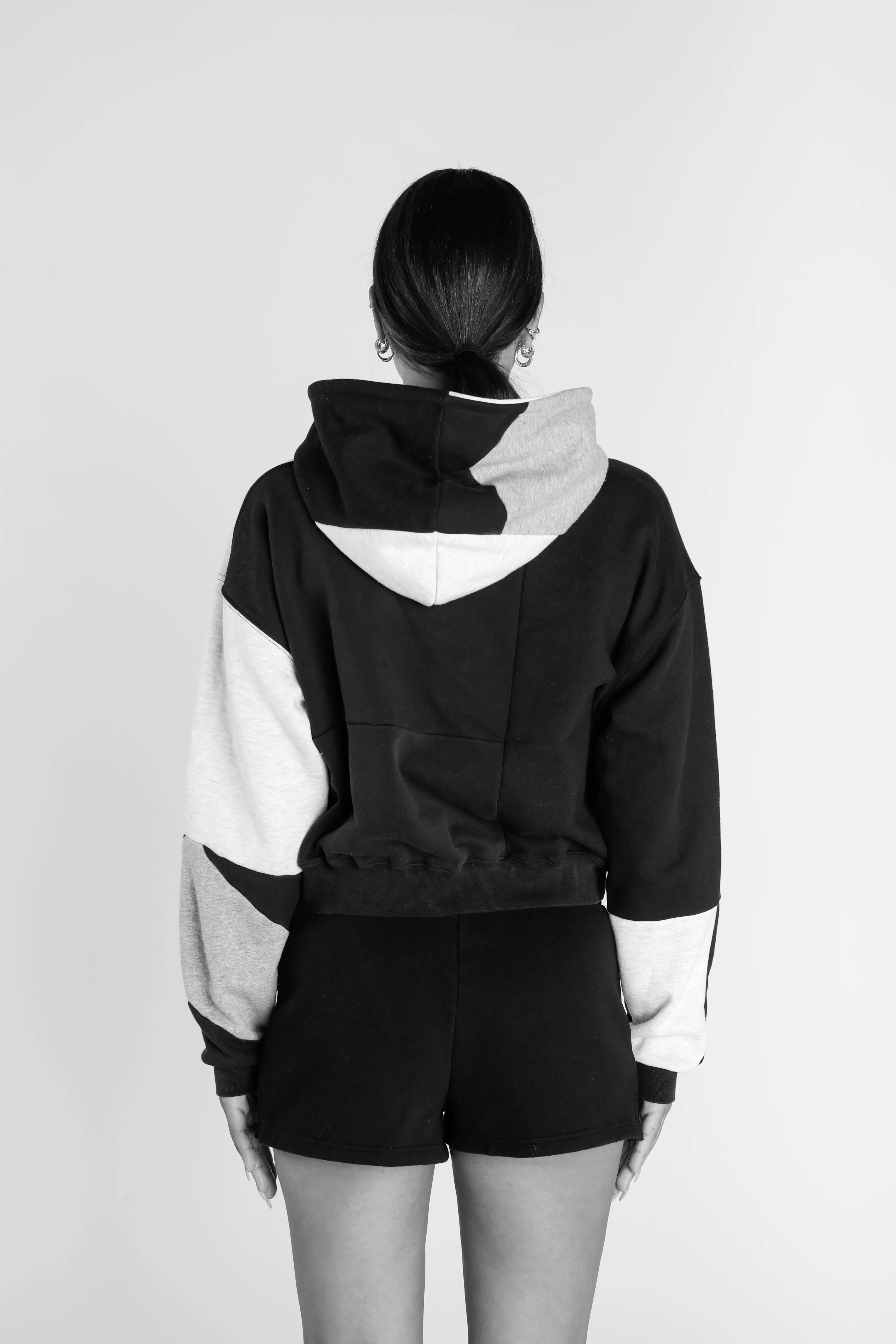 Rework Adidas Crop Zip Hoodie - L